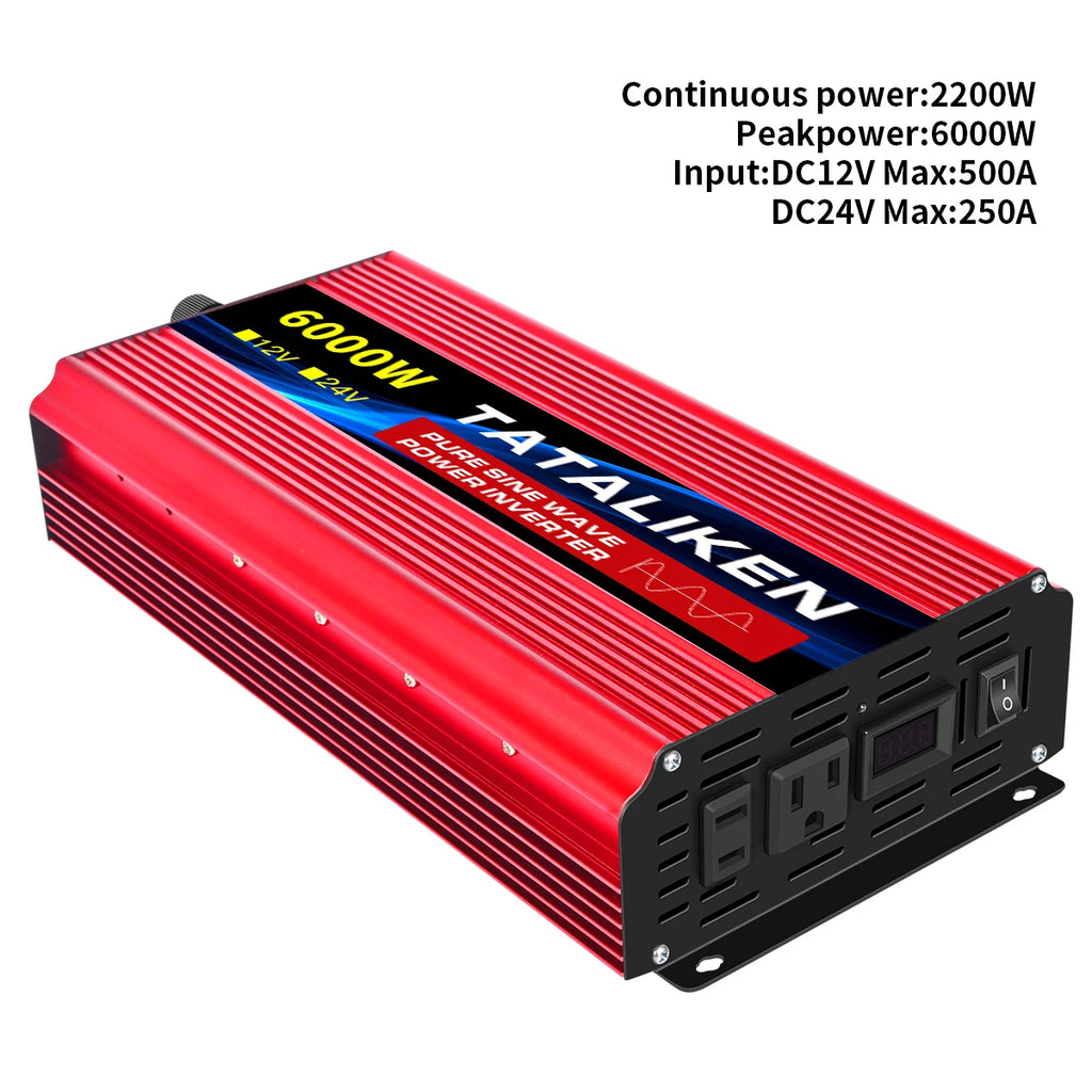 Pure sine wave inverter American socket 3500 w / 4500 w / 5000 w / 6000 w / 7000 w / 8000 w household portable digital display i