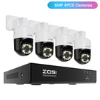 ZOSI 8MP PTZ PoE CCTV Security Camera System AI Face Person Vehicle Detect 4K 8CH Expand 16CH NVR Video Surveillance IP Cam