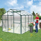 LZBEITEM Polycarbonate Greenhouse,6'x 8' Heavy Duty Walk-in Plant Garden Greenhouse for Backyard/Outdoor