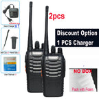 2PCS Baofeng BF 888S Walkie Talkie UHF BF888S Long Range Two Way Ham Portable Radio Transceiver for Hunting Hotel Receiver