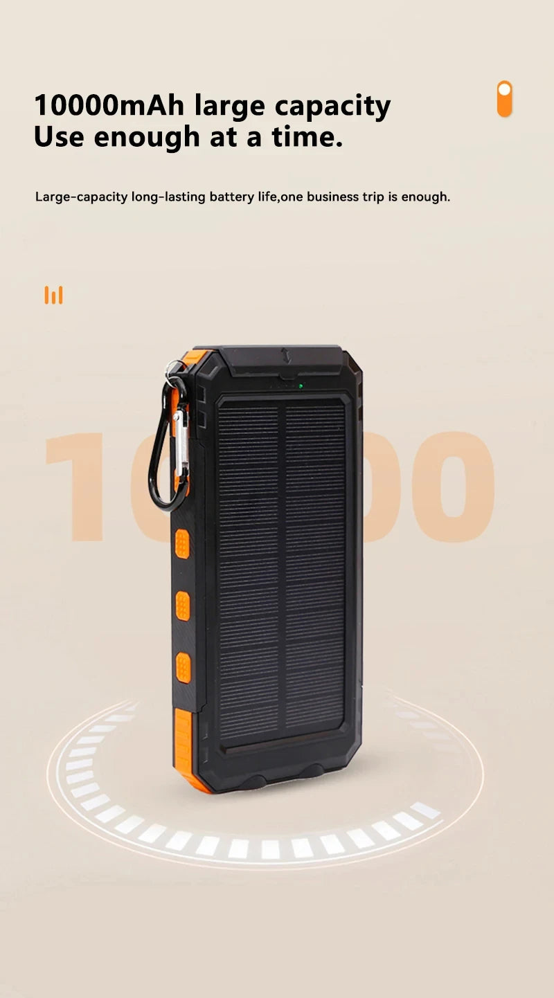 OnePlus Solar Power Bank 200000mAh Large Capacity Fast Charging External Battery with SOS Emergency Power for IPhone Samsung