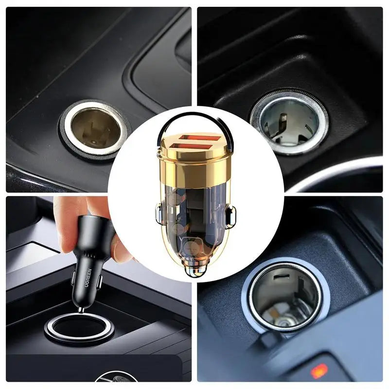 Fast Charging Car Charger 100W USB Fast Car Charger 2 Port Portable Overvoltage Protection Flash Charging Charger Car SUVs