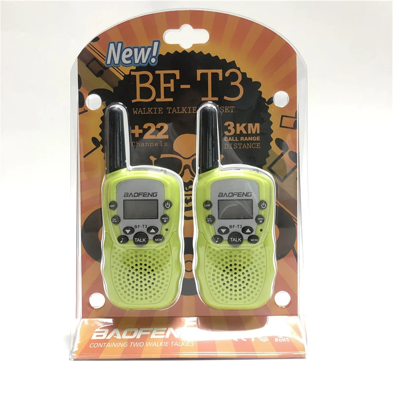 2PCS Baofeng BF-T3 Mini Walkie Talkie Children Toy Gift Kids Amateur Radio UHF 22 Channels Handheld Two Way Radio For Boys Girls