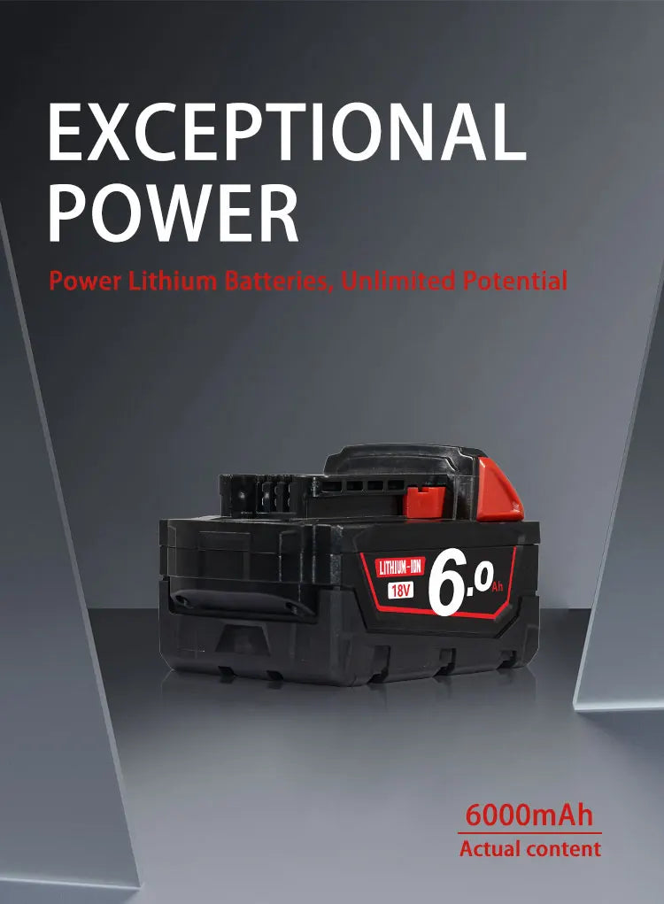 FOR Milwaukee M18 Battery Power Tool Battery 18V 3-6Ah Lithium Rechargeable Battery 48-11-2460 48-11-2412