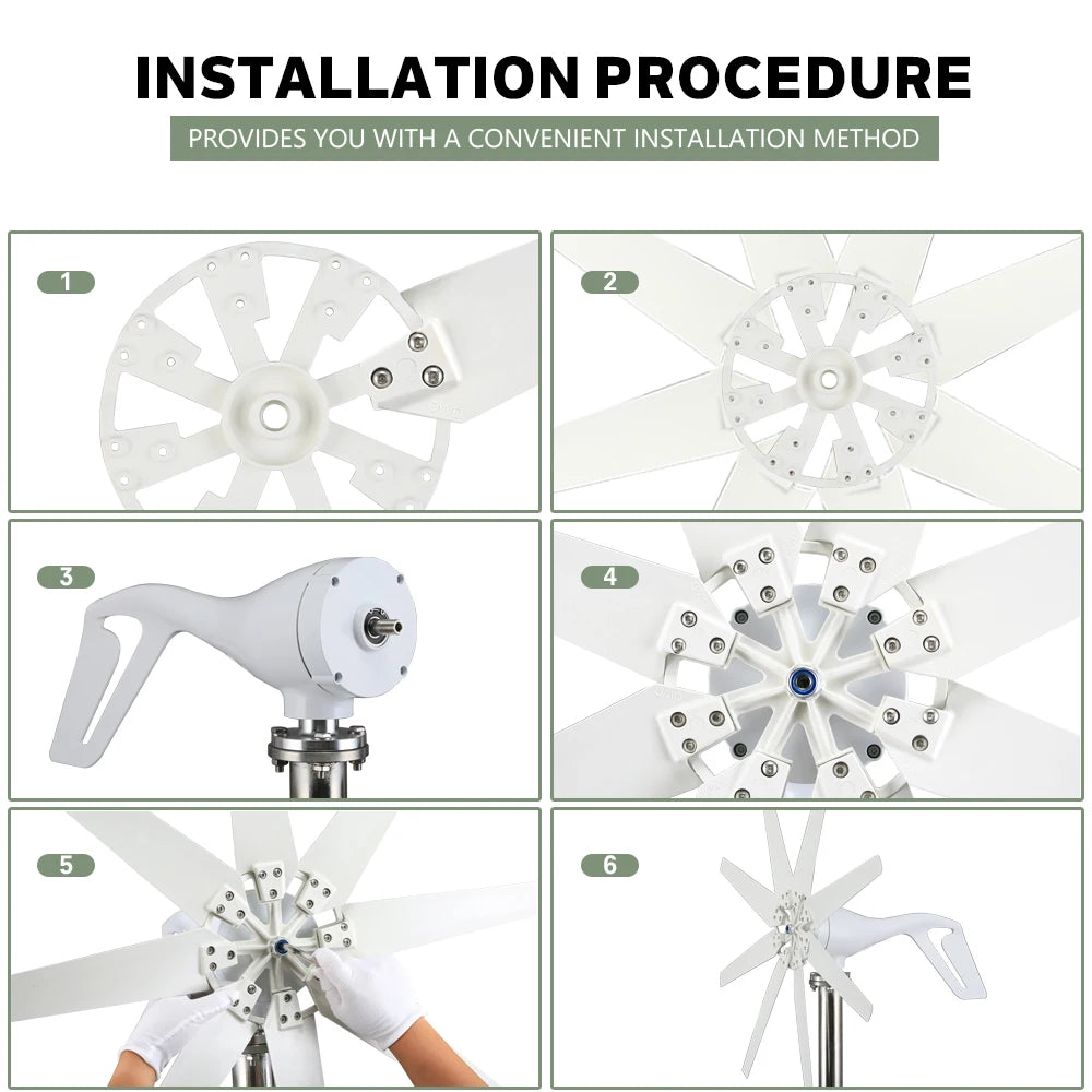 1000w Wind Turbine Generator 12V 24V 48V DC 220v AC Home System Free Green Alternative Energy Solar Panels Home Energy Solutions