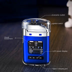 Rechargeable USB Electronic Lighter, Windproof Flameless LED Smart Dual Arc Portable Outdoor Survival Cigarette Lighters  Gifts