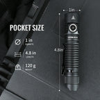 Sofirn SP31 V3.0 Tactica Flashlight with Dual Switch USB C 18650 Rechargeable Power Indicator 6000K Torch