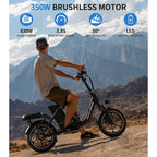 Electric Bike for Adults, Folding Ebike with 630w Peak Motor, Dual Disc Brake, 19-35 Miles Range & 25MPH (Pedal-Assist