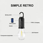 Solar Powered LED Lamp Bulbs Outdoor USB Charging Camping Light BBQ Atmosphere Night Lights Waterproof Flashlight Essentials