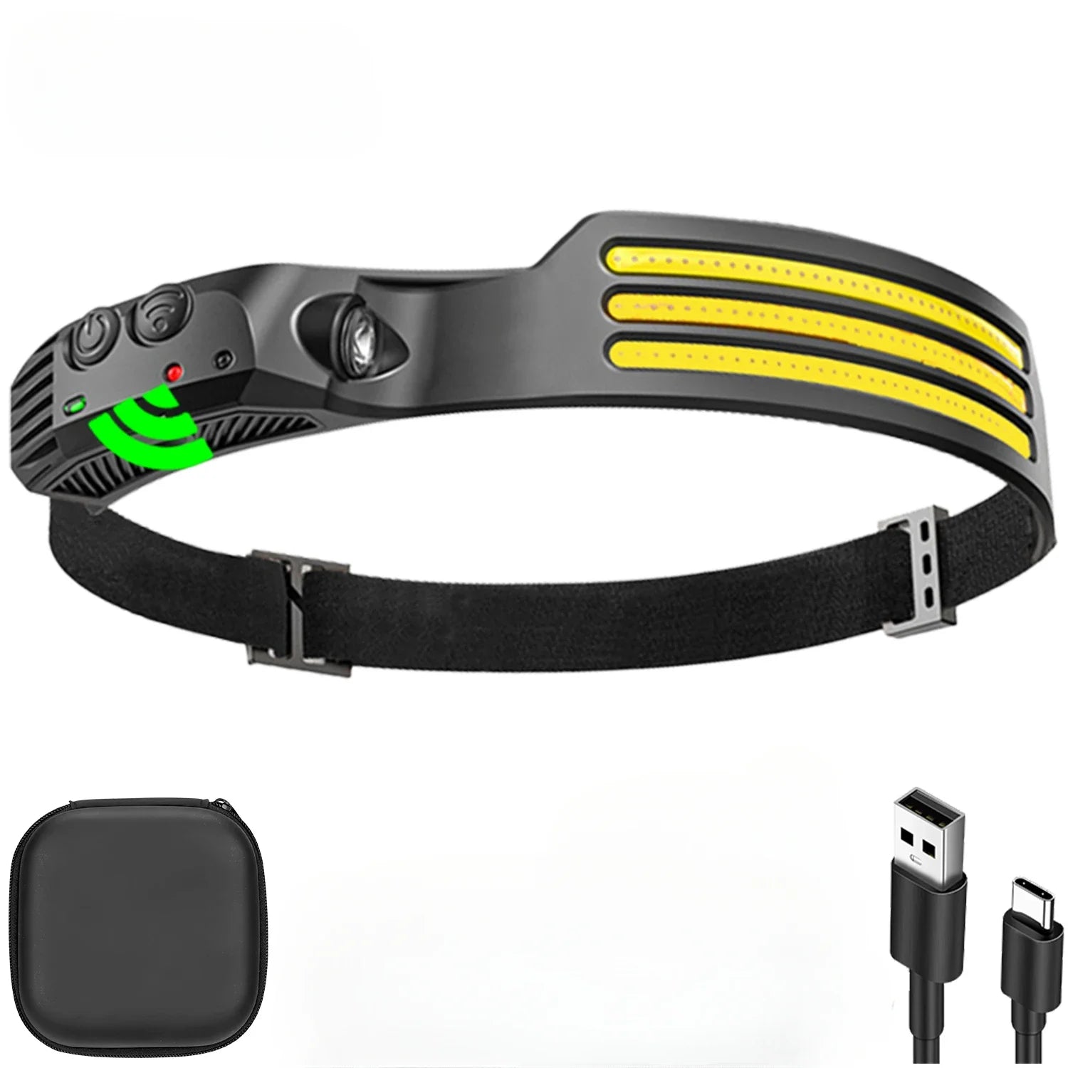 USB Rechargeable COB LED Induction Headlamp with 1200mAh Built-in Battery Head Flashlight Outdoor Camping Fishing Head Lantern [ AWESOME]