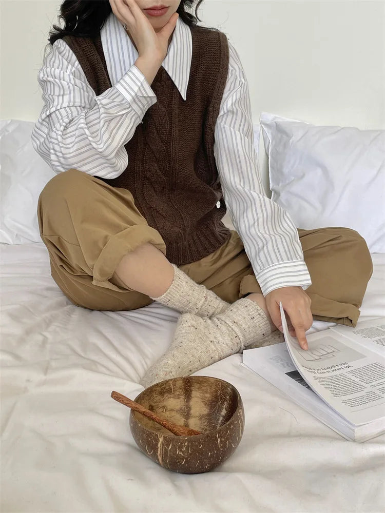 Winter Women Socks Wool Cashmere Thick Warm Long Socks Japanese Fashion Solid Color Thermal Floor Sleeping Socks Christmas Gifts