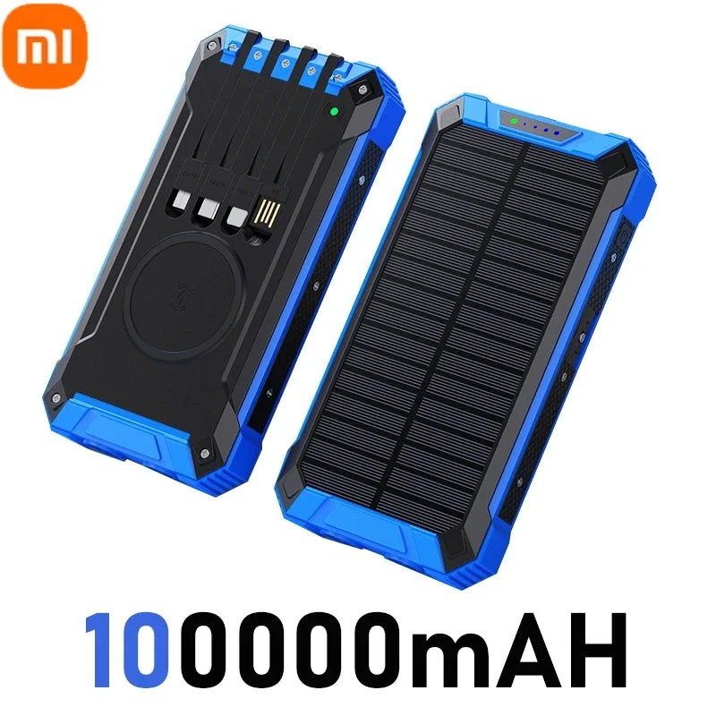 XIAOMI Solar Power Bank Wireless 200000mAh Large Capacity Fast Charging External Battery Outdoor Survival Emergency Equipment