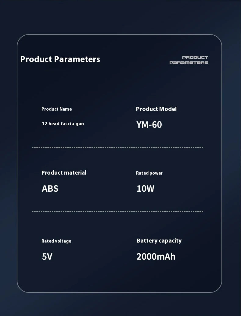 High-Frequency Vibration Full-Bbody Massage Gun Back, Waist, Neck and Shoulder Massager muscle Massager 12/16-Head fascia Gun