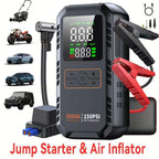5000A 150PSI Car Jump Starter with Air Compressor Auto Tire Inflator, Large LCD Display, LED Light, for Cars, Bike & Motorcycle