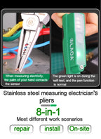 LAOA Electrician's pliers, multi-function wire stripper, 8-in-1 stainless steel needle-nose pliers with electrical measurement