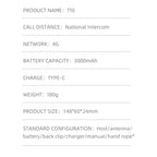 Zello POC Radio 2.4" Android 8.1 Smart Walkie Talkie, 4G SIM/WiFi, 100-Mile Long Range, Bluetooth Handheld Radio