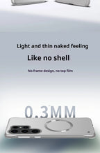 Thin Metallic Paint PC For Magsafe Magnetic Case For Samsung Galaxy S25Ultra S25 S24 S23 S22 Plus Ultra Borderless Cooling Cover