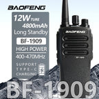 1/2PCS BaoFeng BF 1909 12W High Power Walkie Talkie Long Range UHF Two Way Radio Type C Charging Transmitter Upgrade UV 5R UV 82