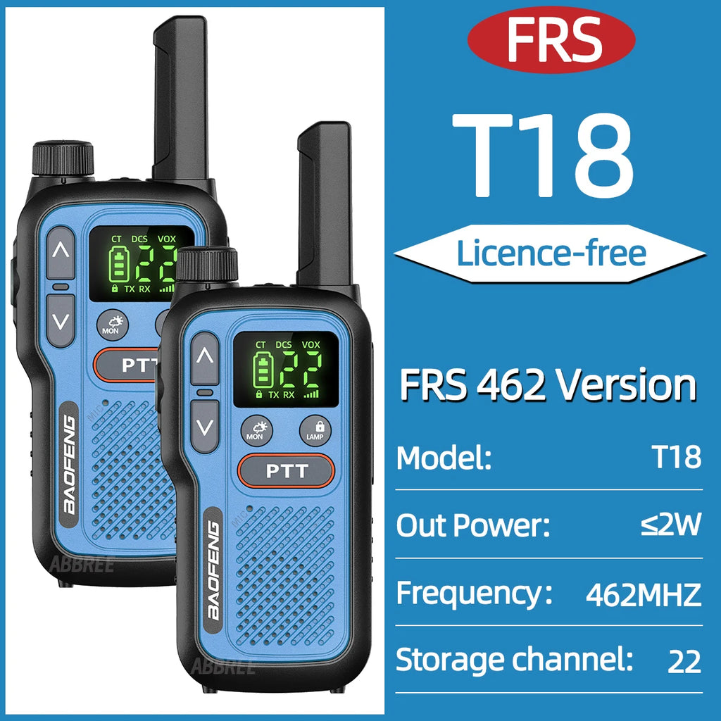 2pcs Baofeng F22 Kids Walkie Talkie Rechargeable Type-C Ham Radio Electronic Toys Birthday Gift Children