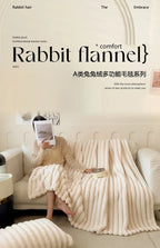 New Artificial Rabbit Plush Autumn Warm Blankets for Beds Soft Coral Fleece Sofa Throw Blanket Comfortable Thicken Bed Sheet
