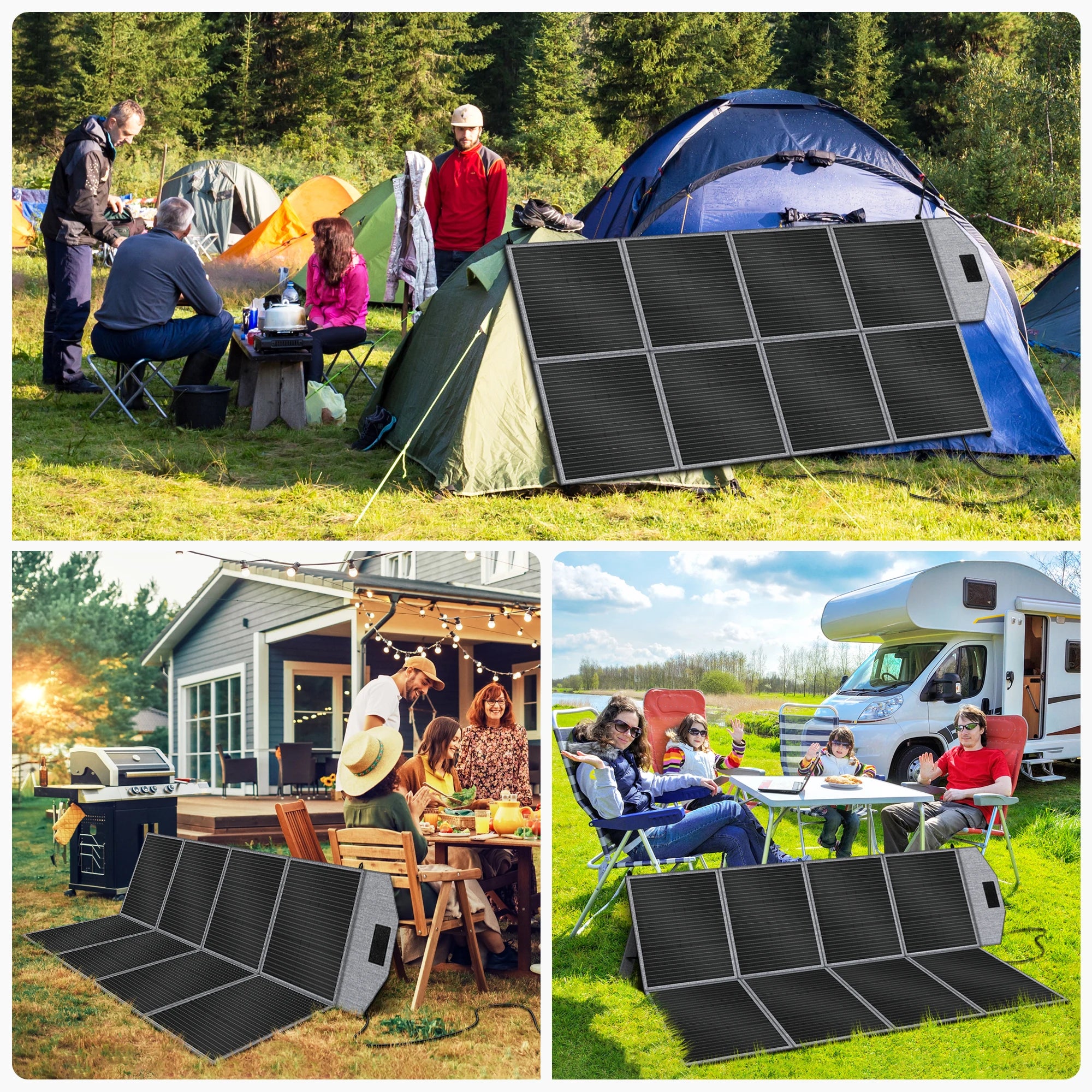 CTOLITY 400W Foldable Solar Panels 41V Portable Solar Charger Generator 23% Efficiency Folding Bag Outdoor Power Supply Camping