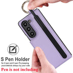 Ring Bucket Wallet Phone Case For Samsung Galaxy Z Fold7 Z Fold 6 5 7 4 3 Leather Case Kickstand Pen Cash Card Slots Phone Cover