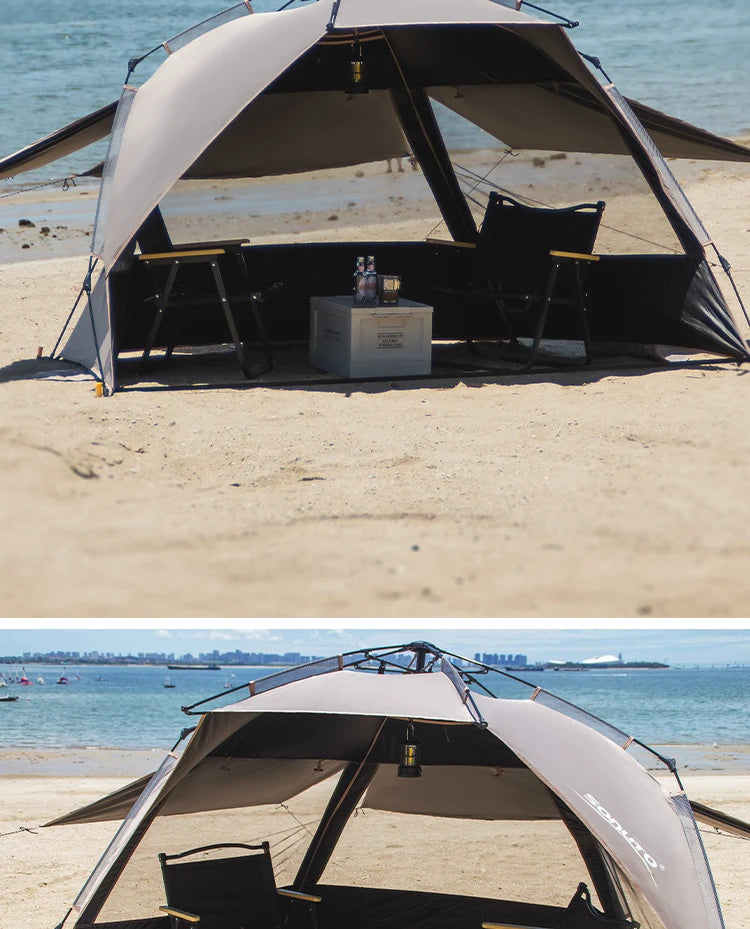 Sonuto Outdoor 3-4P One-Touch Camping Tent Quick Automatic Opening Beach Fishing Tent Family Travel Picnic Park Anti-UV Shade