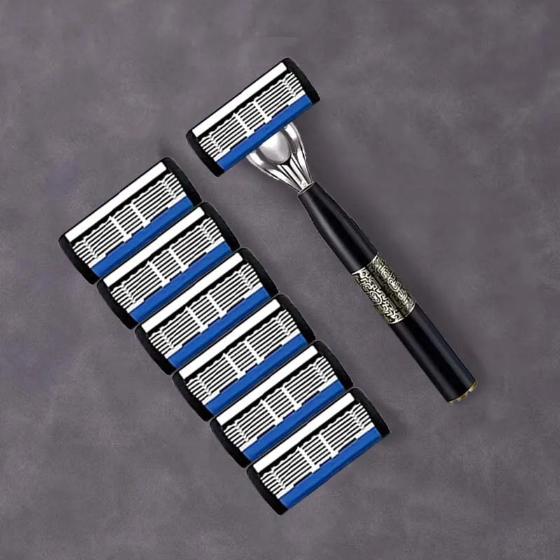 High-end men's razor with anti-slip handle, sharp and smooth stainless steel blade, painless shaving, perfect gift for festivals