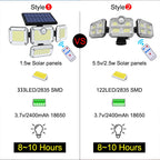 20w Solar Light 122/333led IP65 Waterproof Outdoor Indoor Solar Garden Lamp With Adjustable Head Wide Lighting Angle With 3 Mode