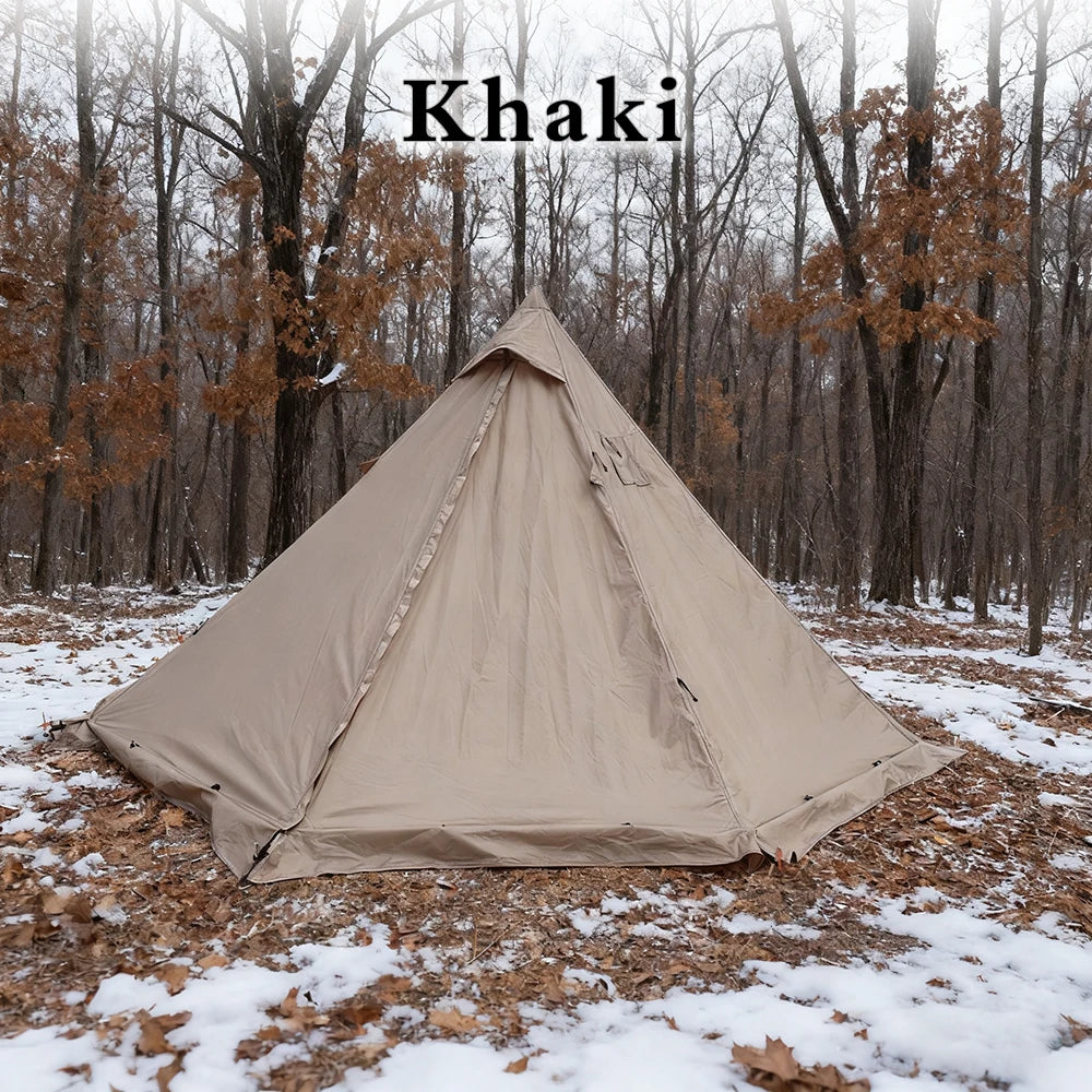 Flame Retardant Firewood Stove Tent 2 Persons Winter Lightweight Pyramid Hot Tent Large Outdoor Camping Waterproof Tipi Tent