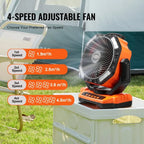 Portable Fan Rechargeable 13 inch Battery Powered Fan with LED Lantern 4 Speeds Adjustable and 45° 90°Automatic Swivel and Tim