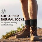 Men's Winter Velvet Snow Socks, 3-Pairs. Plush, warm & knitted for US 9-11. Perfect outdoor/work gift!