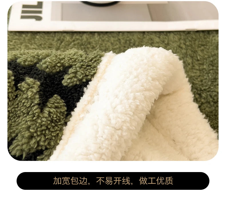 Super Thick and Warm Flannel Blanket Super Soft Fluffy Queen Size Bed Blanket Cozy Skin-friendly Multifunctional Nap Blanket