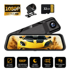 12.7 Inch Mirror Camera for Car Touch Screen Video Recorder Rearview Mirror Dash Cam Front and Rear Camera Mirror DVR Black Box