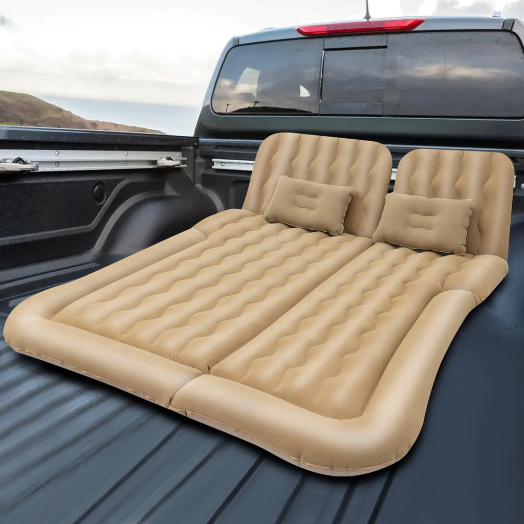 Car Inflatable Bed 2‑In‑1 Truck SUV Inflatable Car Mattress w/Air Pump&Pillow