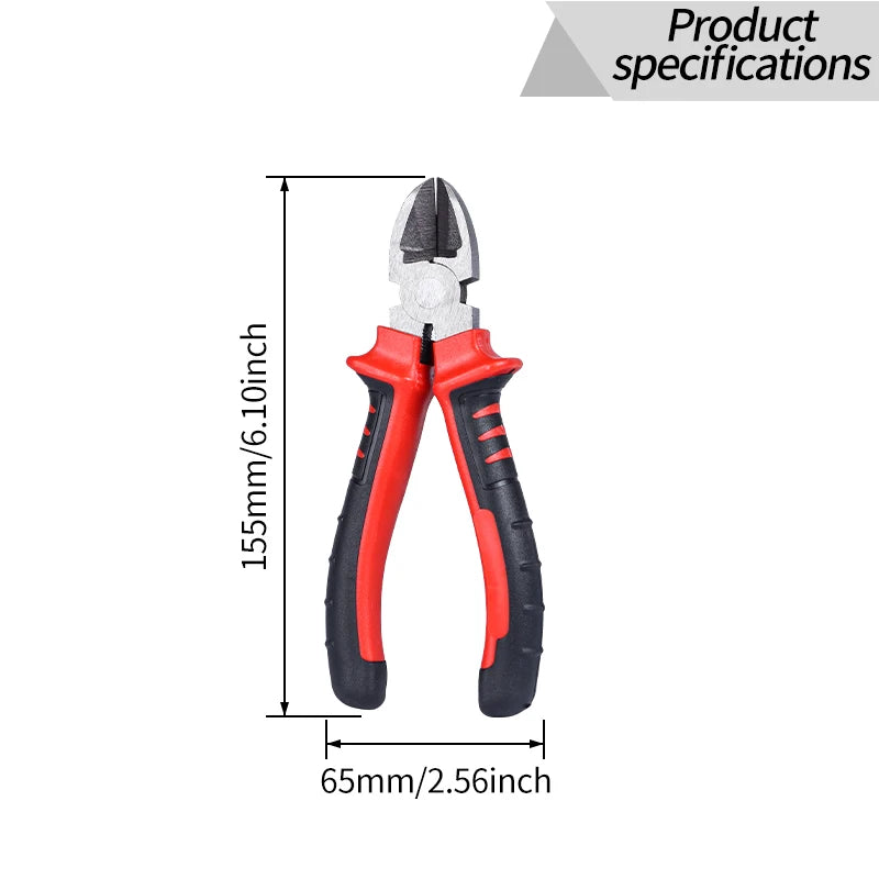 3-Piece Set of Wire Pliers, Diagonal Nose Pliers, Needle Nose Pliers, Industrial Grade Preferred Pliers, Durable Chromium Vanadium Steel, Suitable for Wire Cutting, Screwdriver, Etc