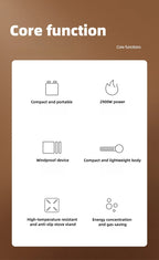 Portable outdoor gas stove, suitable for camping, barbecue cooking and household use. Compact, lightweight and durable gas stove