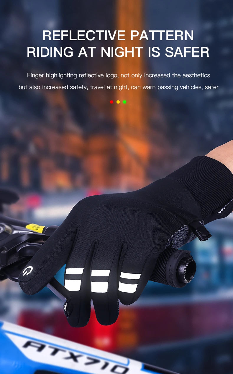 Outdoor Winter Cycling Gloves Touch Screen Motorcycle Gloves  Windproof Sports Riding Ski Gloves Waterproof 3M Running Gloves