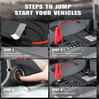 Car Jump Starter with Air Pump 3000A Peak Starter Box 150PSI Digital Tire Inflator Car Battery Jump Starter With Air Compressor