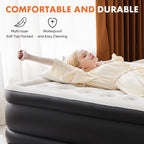 JHK Queen Twin Size Air Mattress Blow Up Double Height Non-Slip Bottom Weight Capacity 660 lbs Air Bed for Bed Home or Camping