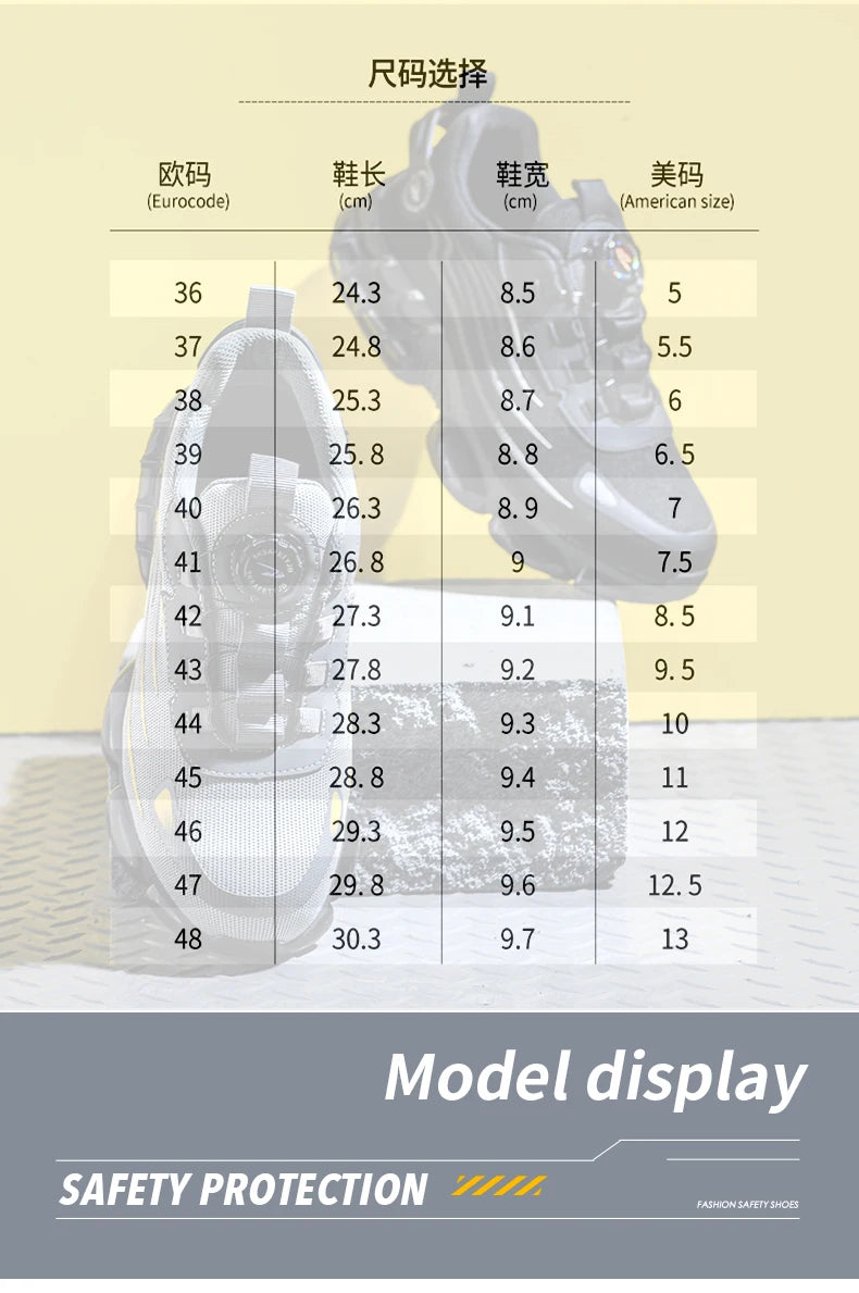 Breathable lace-free soft sole comfortable anti-smash anti-puncture labour insurance shoes