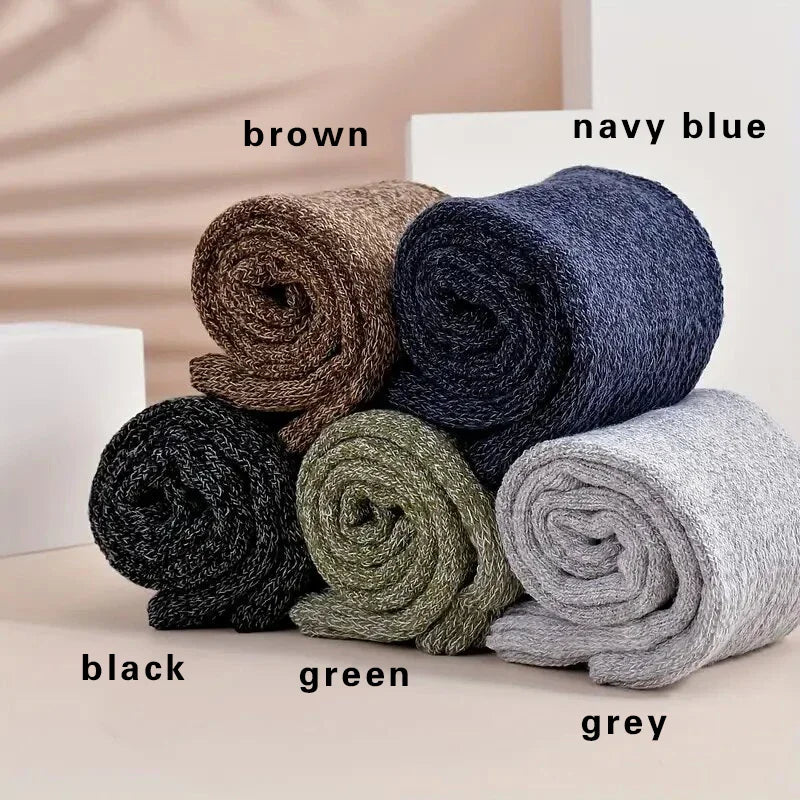 5 Pairs Winter Warm Men’s Socks thick Male Women Socks Super Thicker Solid Socks Winter Socks Against Cold Snow Terry Socks