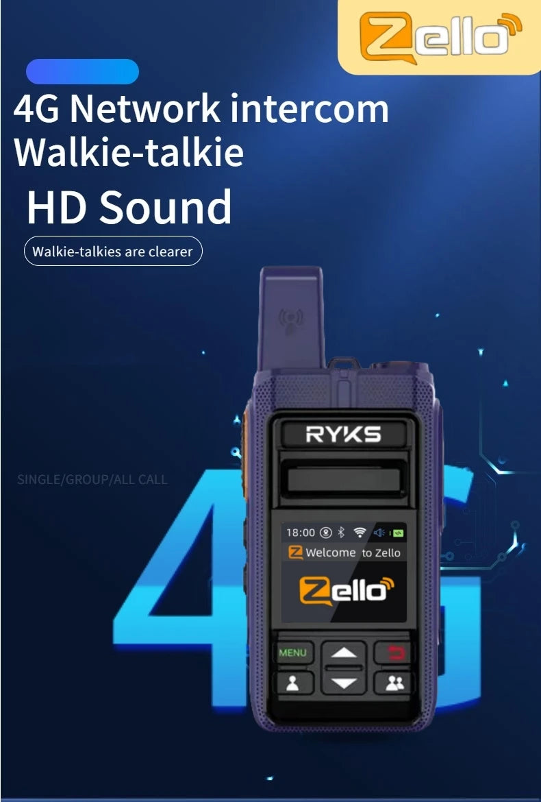 Android 8.0 Long Range Communication Radio Zello Walkie Talkie 4G Bluetooth 5000Km Wifi Wireless Devices Portable Two-Way Radio