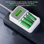 PUJIMAX 4 Slots LCD Display Intelligent Battery Charger For AA/AAA NiCd NiMh Rechargeable Batteries Fast Charging With Cable