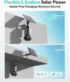 Botslab 4K wifi security cameras Color Night Vision Solar WiFi  home surveillance cameras 360° PT AI Recognition AutoFocus