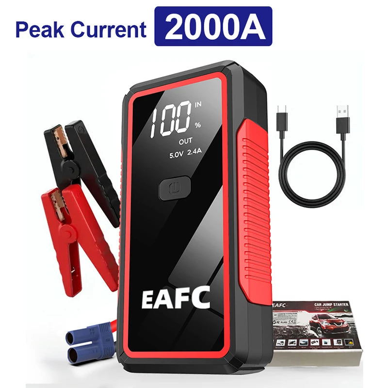 Car Jump Starter 2000A Power Bank Portable Car Battery Charger for 12V Auto Starting Device Petrol Diesel Emergency Booster