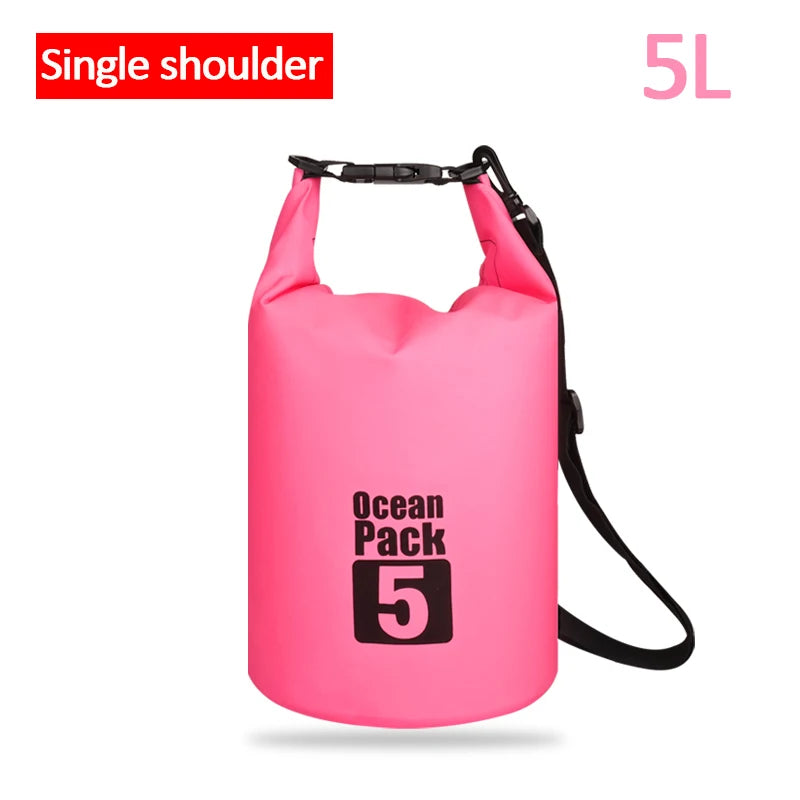 Outdoor PVC Waterproof Dry  Bag 5L 10L 20L 30L Outdoor Diving Foldable Storage Man Women Beach Swimming BaRafting Ocean Bag