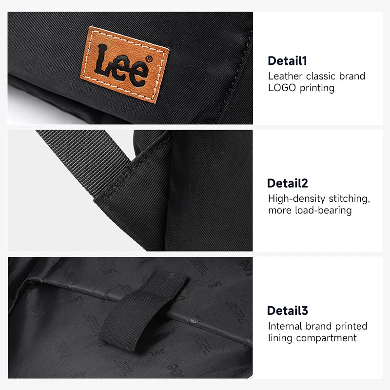 LEE Large Capacity Travel 15.6 Inch Laptop Backpack for Man Women's Waterproof Casual Nylon Teenagers College School Bag Male