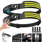USB Rechargeable COB LED Induction Headlamp with 1200mAh Built-in Battery Head Flashlight Outdoor Camping Fishing Head Lantern [ AWESOME]