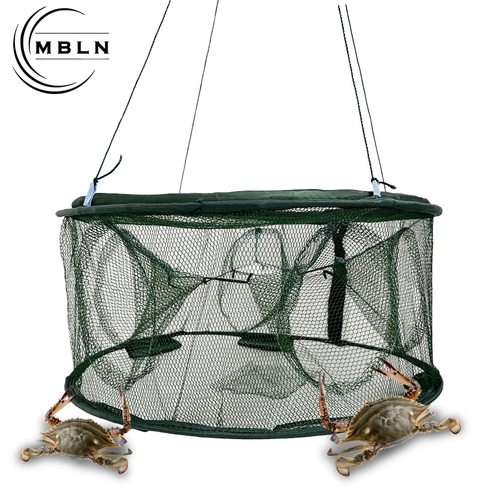 MBLN Collapsible Crab & Fish Trap (3pcs/set) 50cm Foldable Fishing Net Cage, Easy to Use, Auto-Open in Water,Portable & Reusable